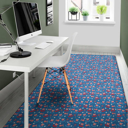 American Independence Day Pattern Print Area Rug