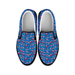 American Independence Day Pattern Print Black Slip On Shoes