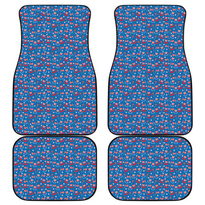 American Independence Day Pattern Print Front and Back Car Floor Mats
