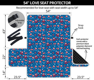 American Independence Day Pattern Print Loveseat Protector