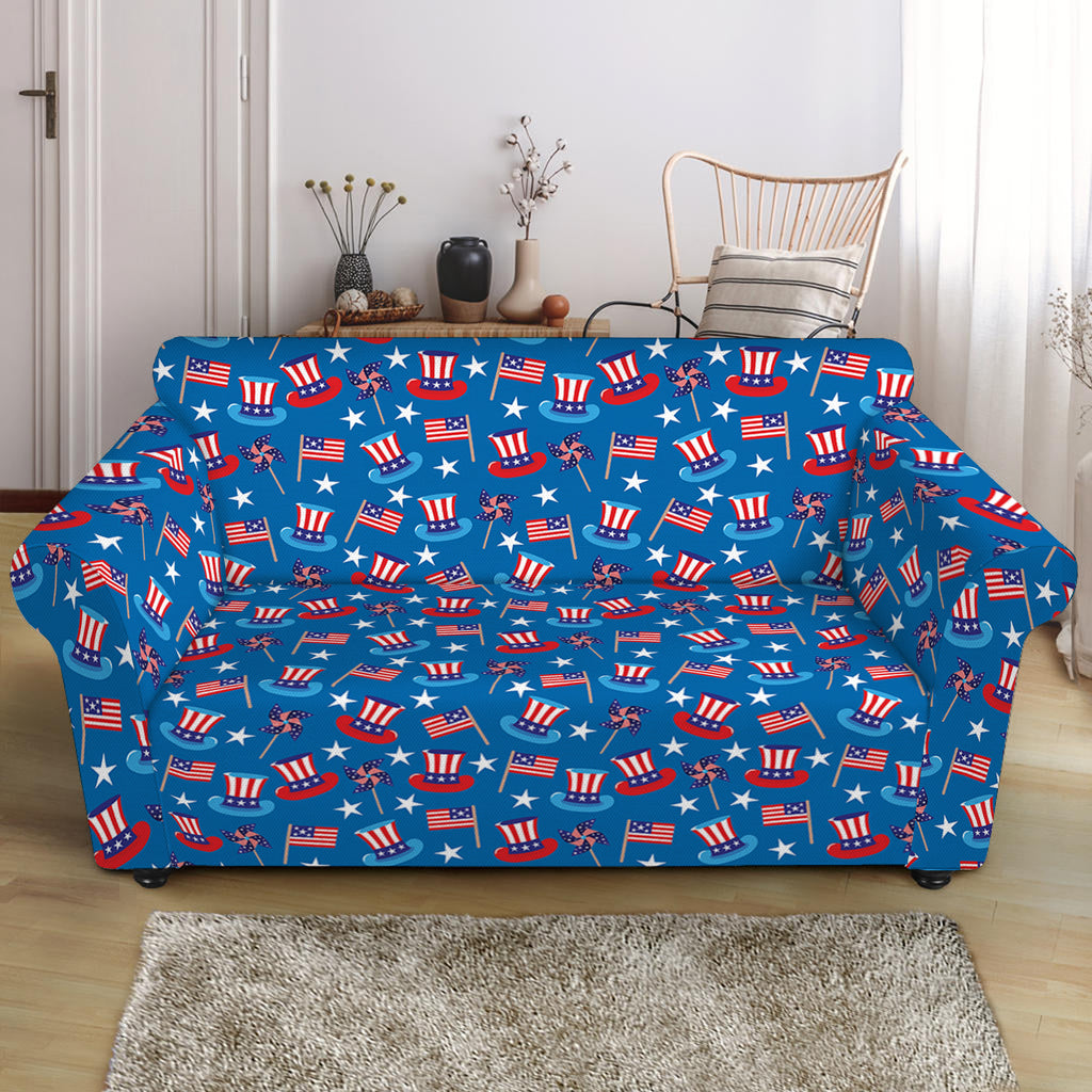 American Independence Day Pattern Print Loveseat Slipcover