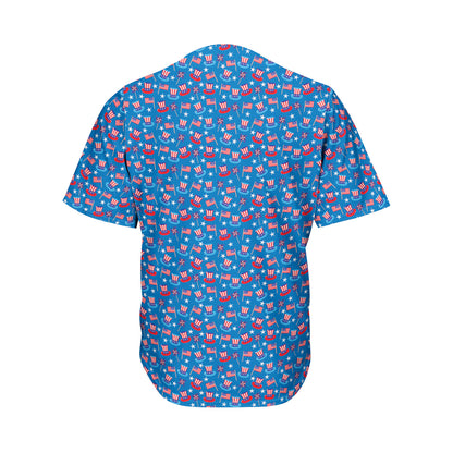 American Independence Day Pattern Print Men's Baseball Jersey