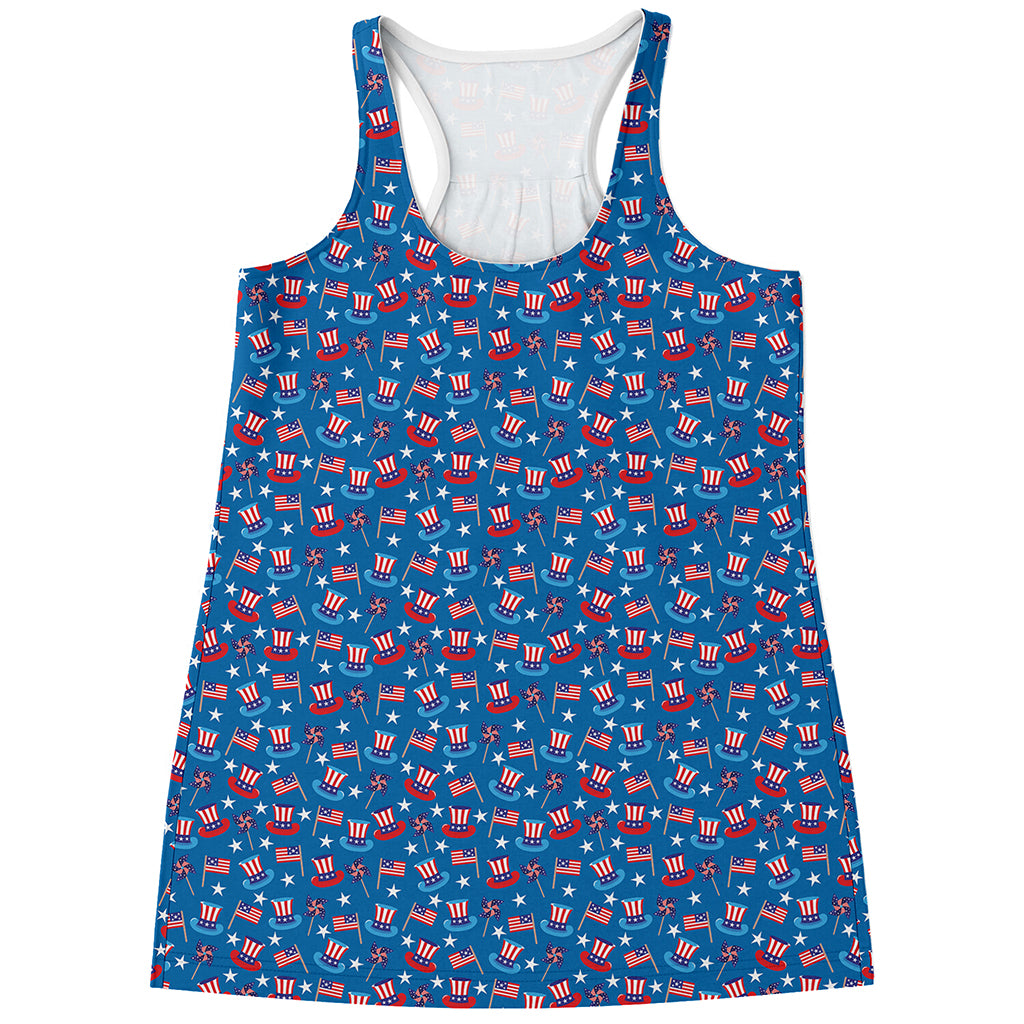 American Independence Day Pattern Print Women's Racerback Tank Top