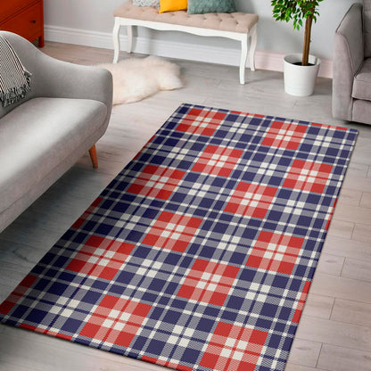 American Independence Day Plaid Print Area Rug