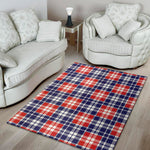 American Independence Day Plaid Print Area Rug