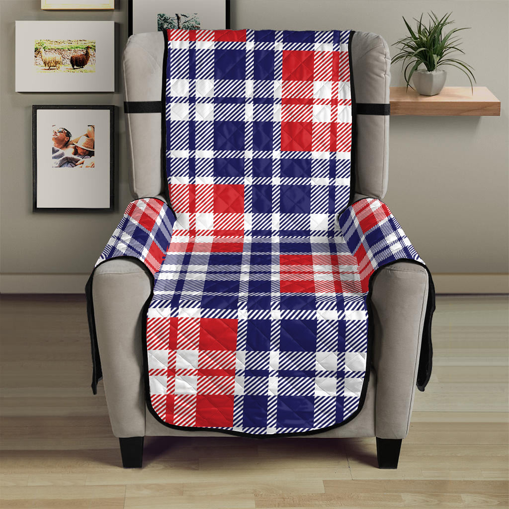 American Independence Day Plaid Print Armchair Protector