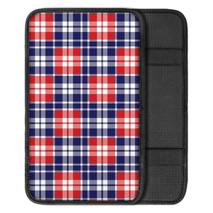 American Independence Day Plaid Print Car Center Console Cover