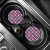 American Independence Day Plaid Print Car Coasters