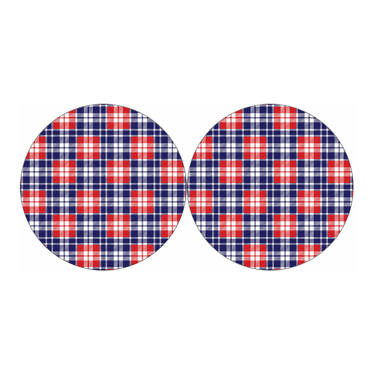 American Independence Day Plaid Print Car Coasters