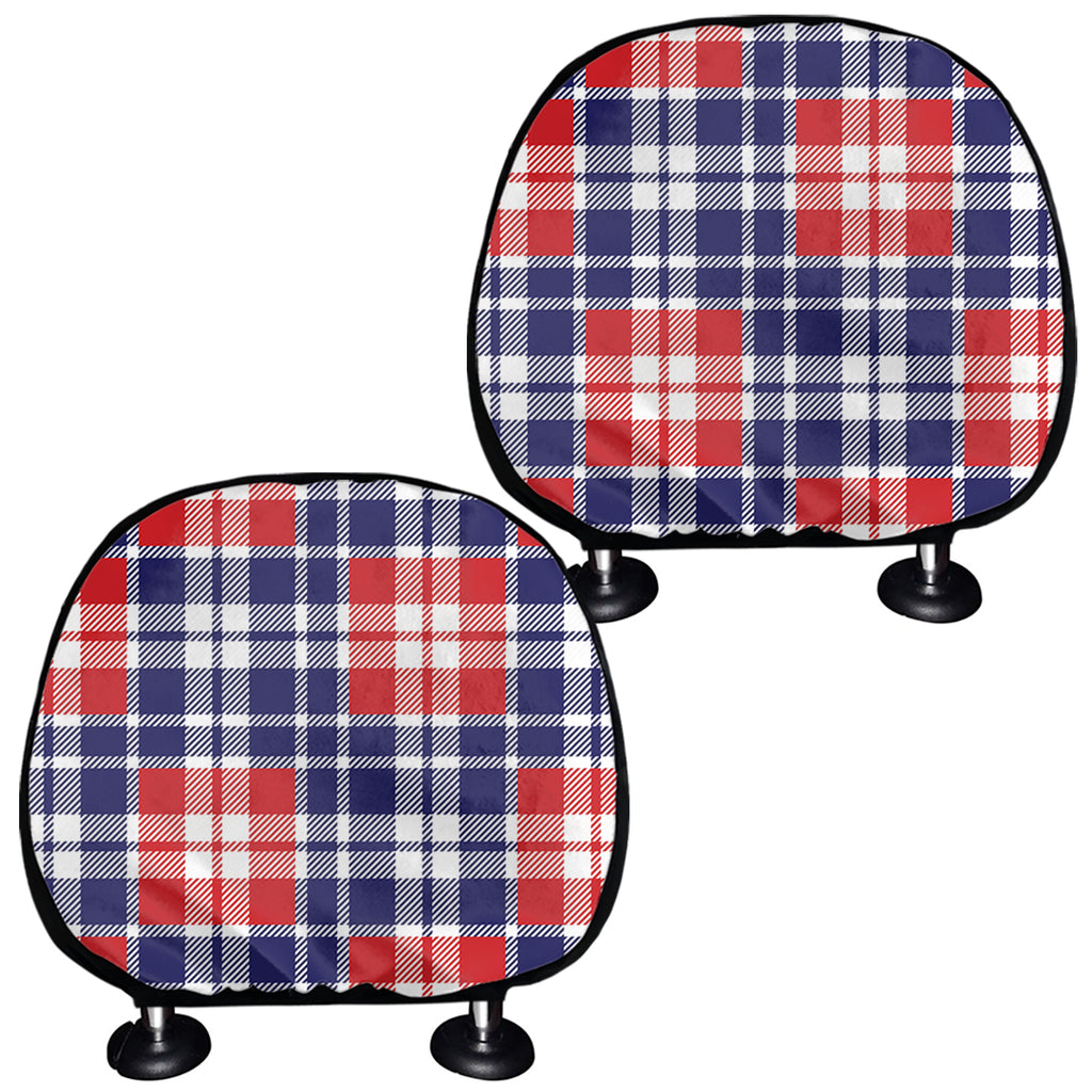 American Independence Day Plaid Print Car Headrest Covers
