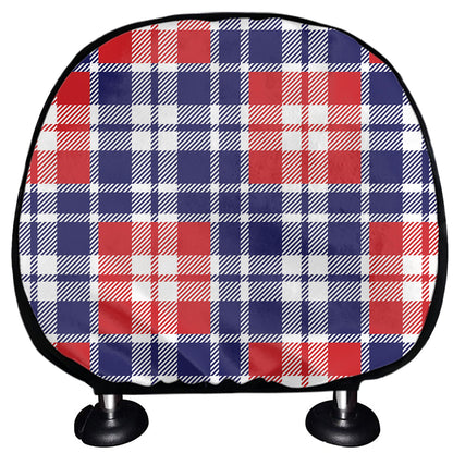 American Independence Day Plaid Print Car Headrest Covers