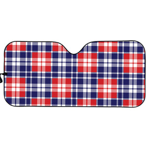 American Independence Day Plaid Print Car Sun Shade