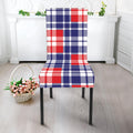 American Independence Day Plaid Print Dining Chair Slipcover