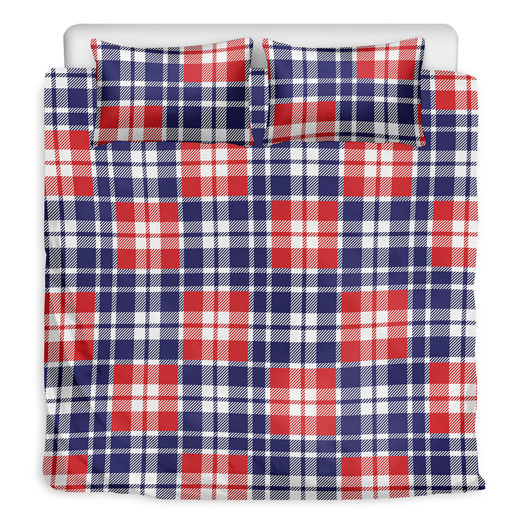 American Independence Day Plaid Print Duvet Cover Bedding Set