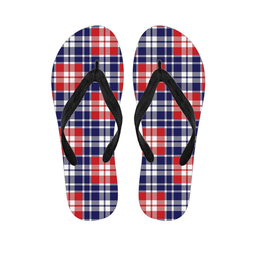 American Independence Day Plaid Print Flip Flops