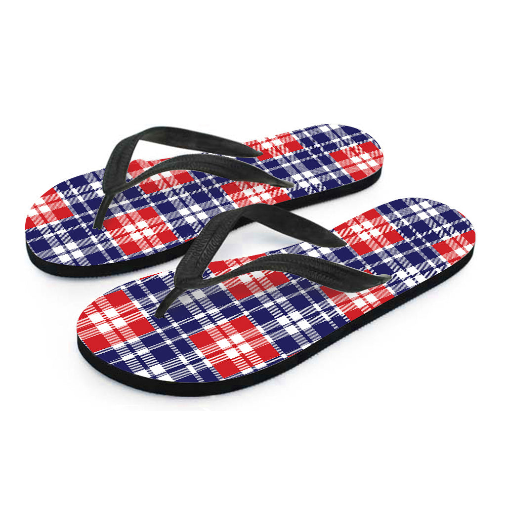 American Independence Day Plaid Print Flip Flops