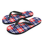 American Independence Day Plaid Print Flip Flops