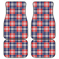 American Independence Day Plaid Print Front and Back Car Floor Mats