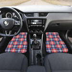 American Independence Day Plaid Print Front and Back Car Floor Mats