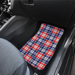 American Independence Day Plaid Print Front and Back Car Floor Mats