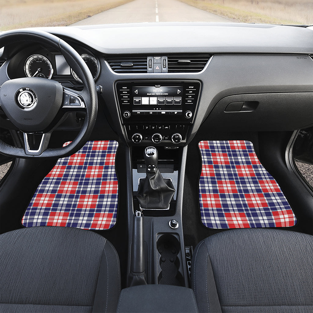 American Independence Day Plaid Print Front Car Floor Mats