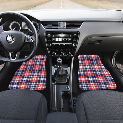 American Independence Day Plaid Print Front Car Floor Mats
