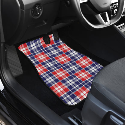 American Independence Day Plaid Print Front Car Floor Mats