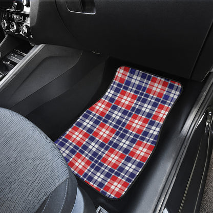 American Independence Day Plaid Print Front Car Floor Mats