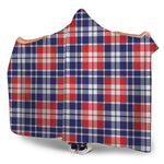 American Independence Day Plaid Print Hooded Blanket