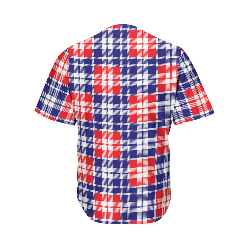 American Independence Day Plaid Print Men's Baseball Jersey