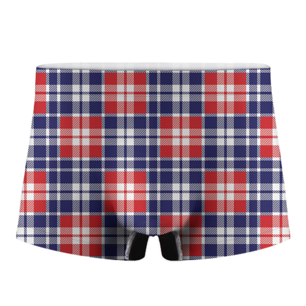 American Independence Day Plaid Print Men's Boxer Briefs