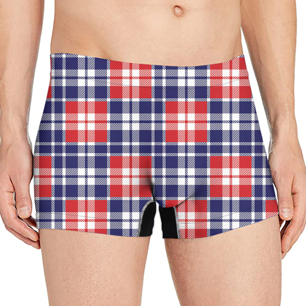 American Independence Day Plaid Print Men's Boxer Briefs