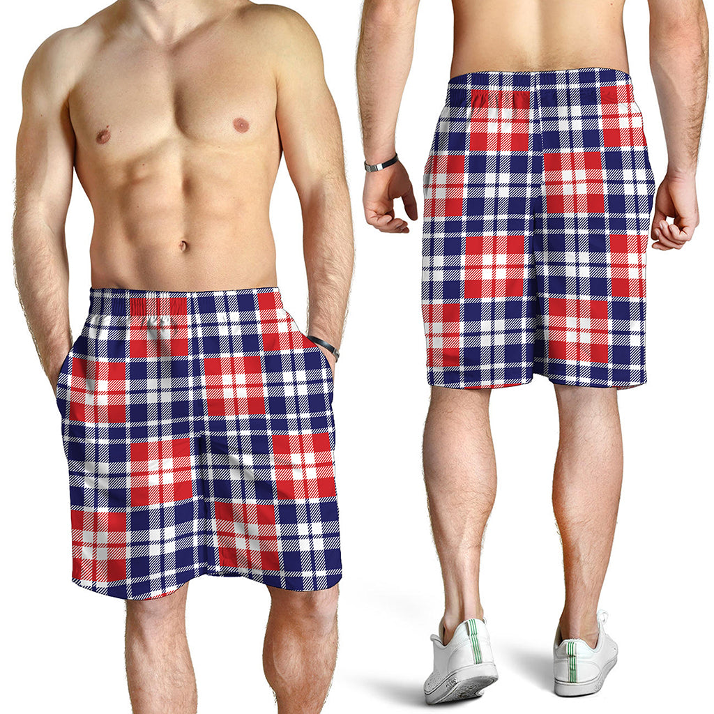 American Independence Day Plaid Print Men's Shorts