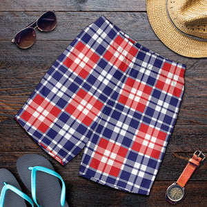 American Independence Day Plaid Print Men's Shorts