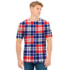 American Independence Day Plaid Print Men's T-Shirt