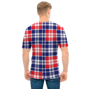 American Independence Day Plaid Print Men's T-Shirt