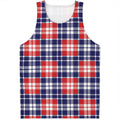 American Independence Day Plaid Print Men's Tank Top