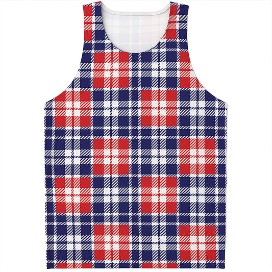 American Independence Day Plaid Print Men's Tank Top