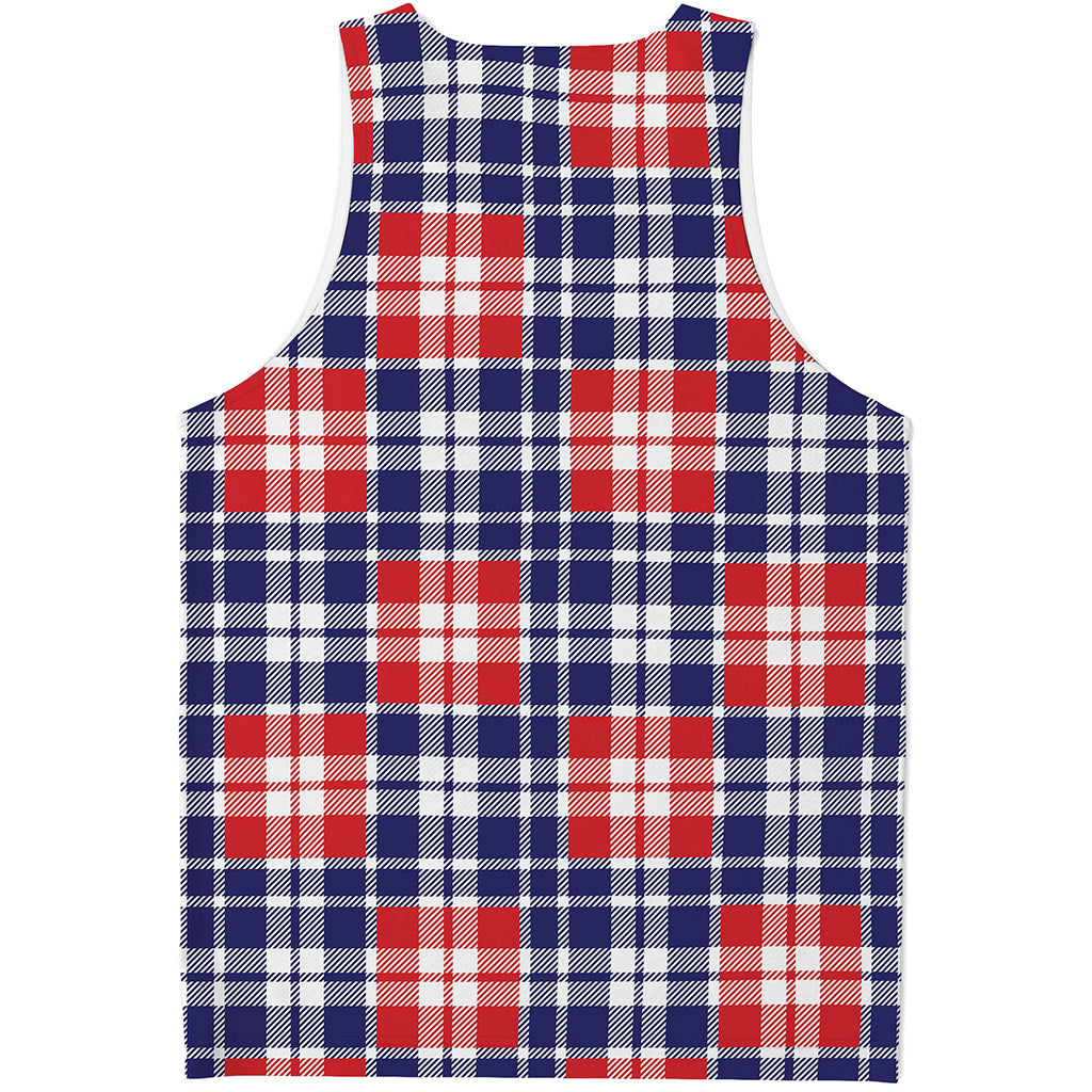 American Independence Day Plaid Print Men's Tank Top