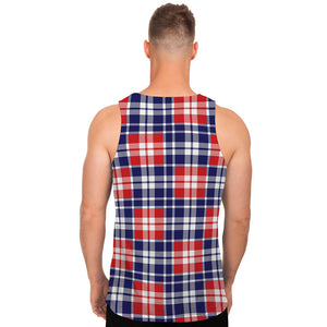 American Independence Day Plaid Print Men's Tank Top