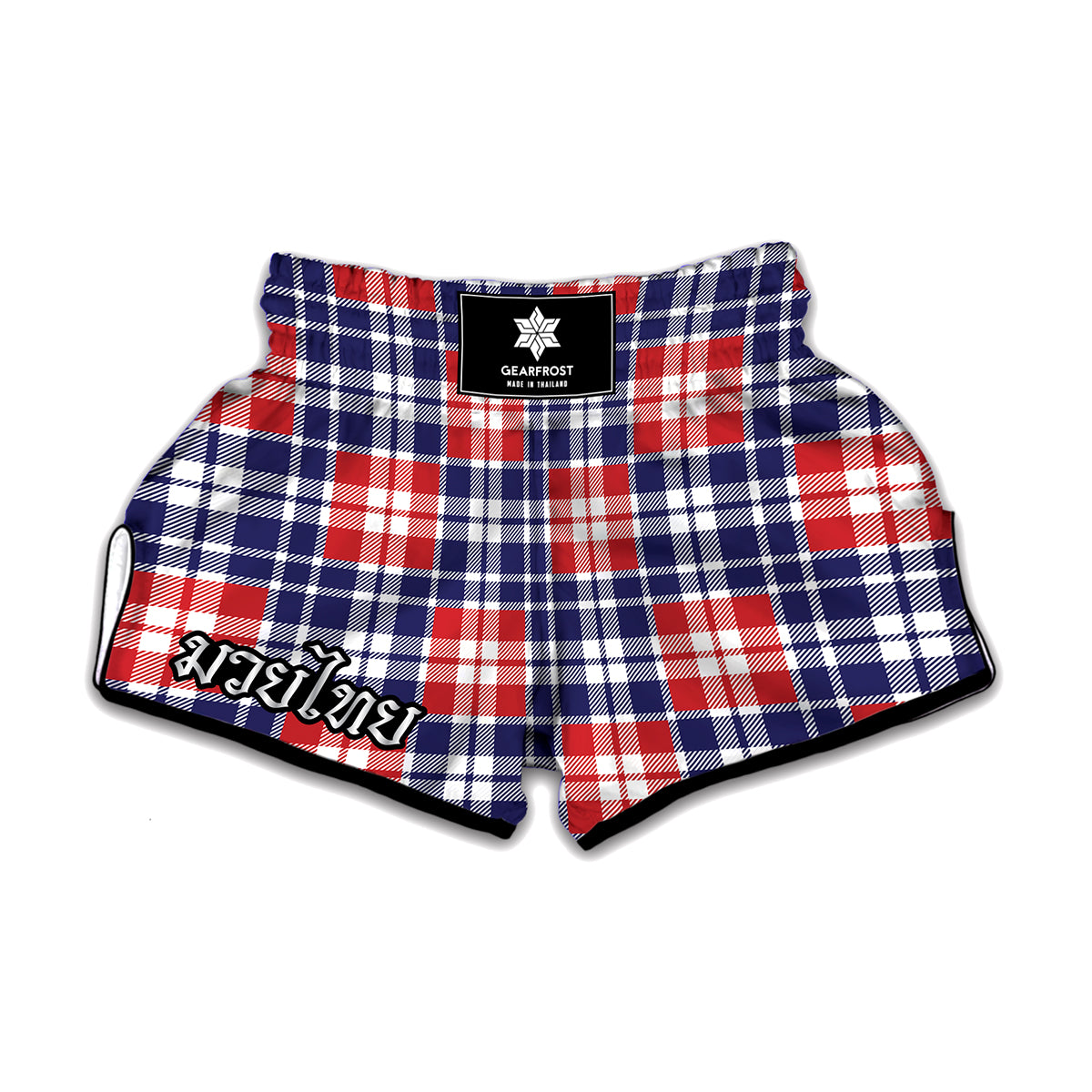 American Independence Day Plaid Print Muay Thai Boxing Shorts