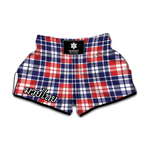 American Independence Day Plaid Print Muay Thai Boxing Shorts