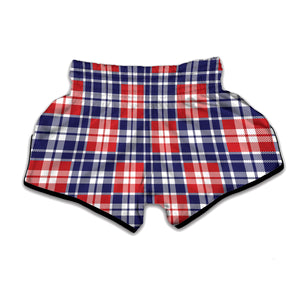 American Independence Day Plaid Print Muay Thai Boxing Shorts