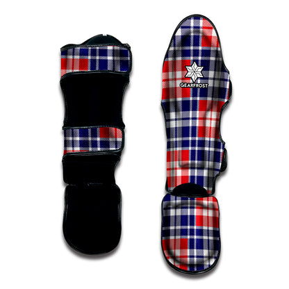 American Independence Day Plaid Print Muay Thai Shin Guard