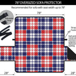 American Independence Day Plaid Print Oversized Sofa Protector