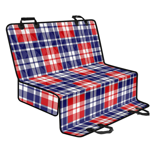 American Independence Day Plaid Print Pet Car Back Seat Cover