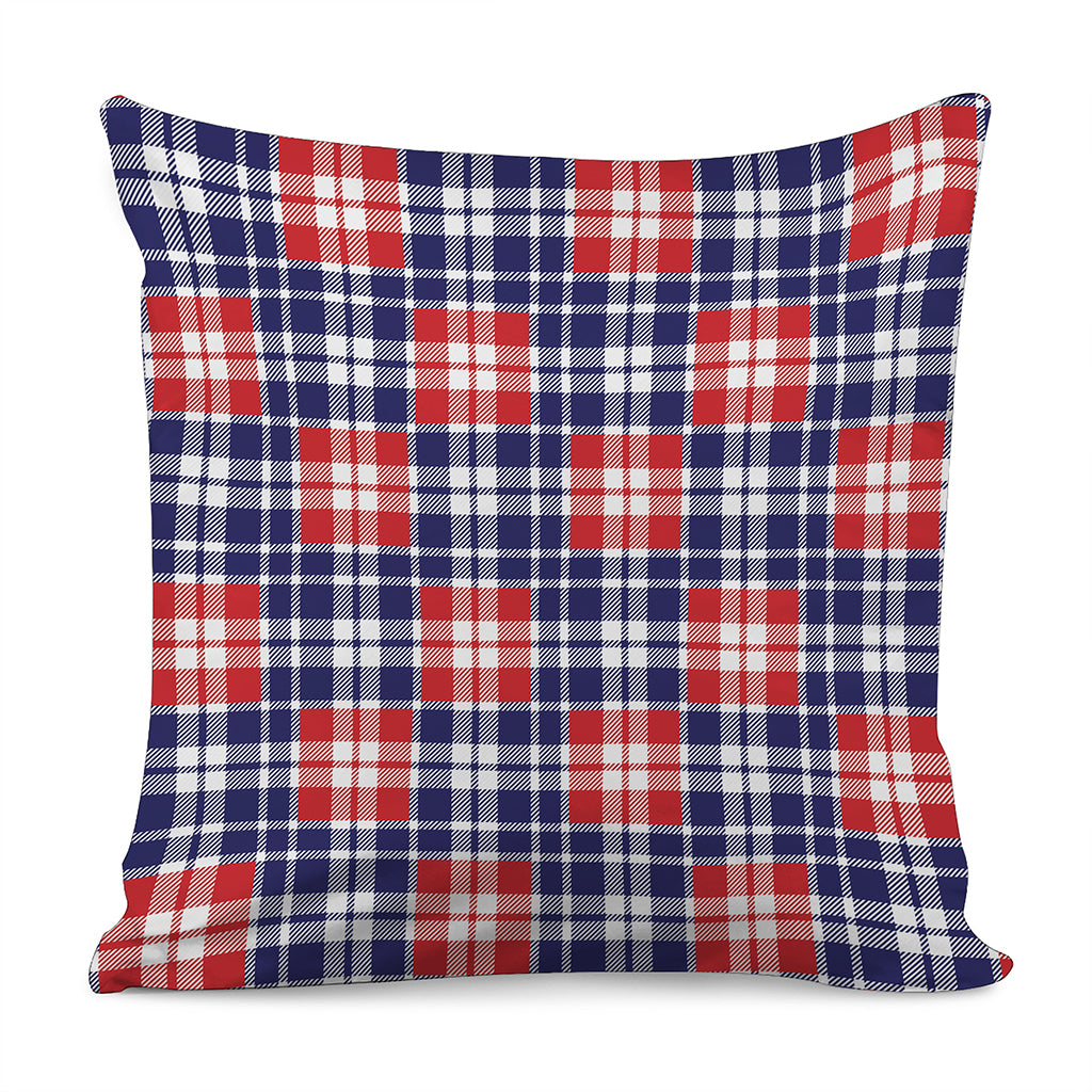 American Independence Day Plaid Print Pillow Cover