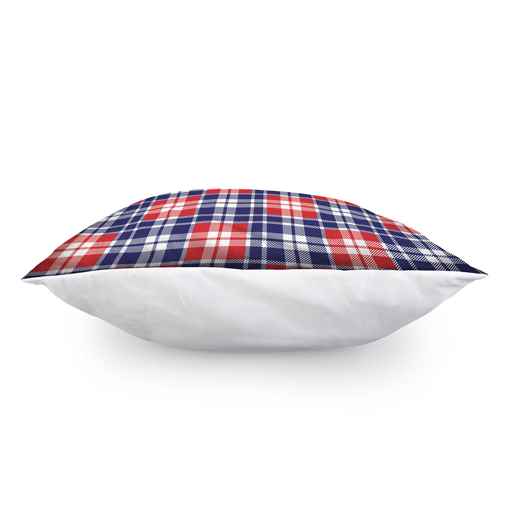 American Independence Day Plaid Print Pillow Cover