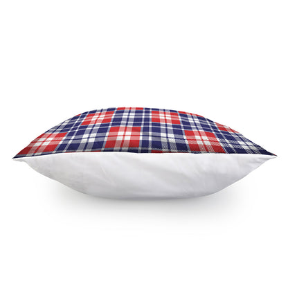 American Independence Day Plaid Print Pillow Cover
