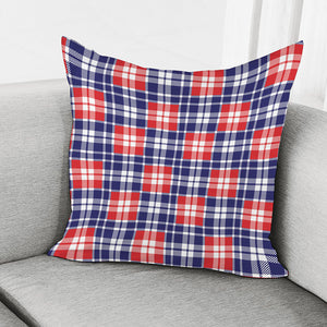 American Independence Day Plaid Print Pillow Cover